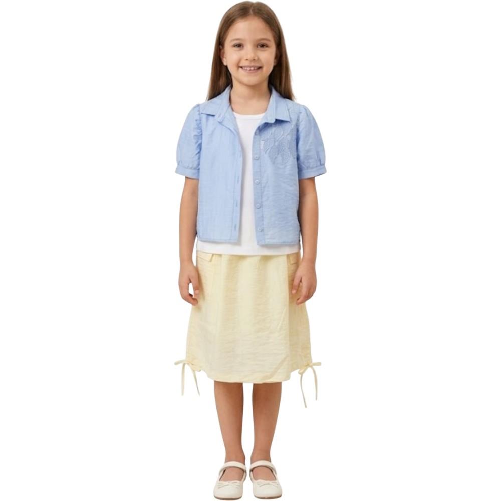 26429 оптом детские летние костюмы тройки,блузка,футболка и юбка для девочек на 6/9 лет