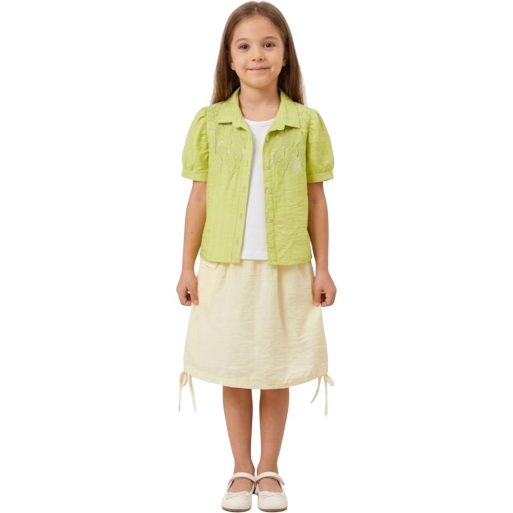 26429 оптом детские летние костюмы тройки,блузка,футболка и юбка для девочек на 6/9 лет