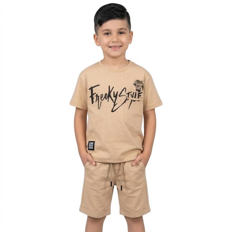 80525 Оптовая продажа летних комплектов одежды для мальчиков 3-10 лет, состоящих из футболки и шорт