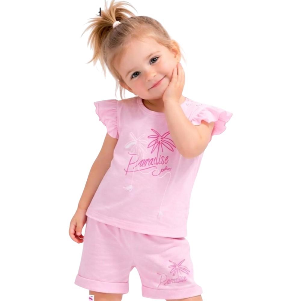 2645 wholesale children's summer two-piece suits of T-shirts and shorts for girls aged 9/24 months