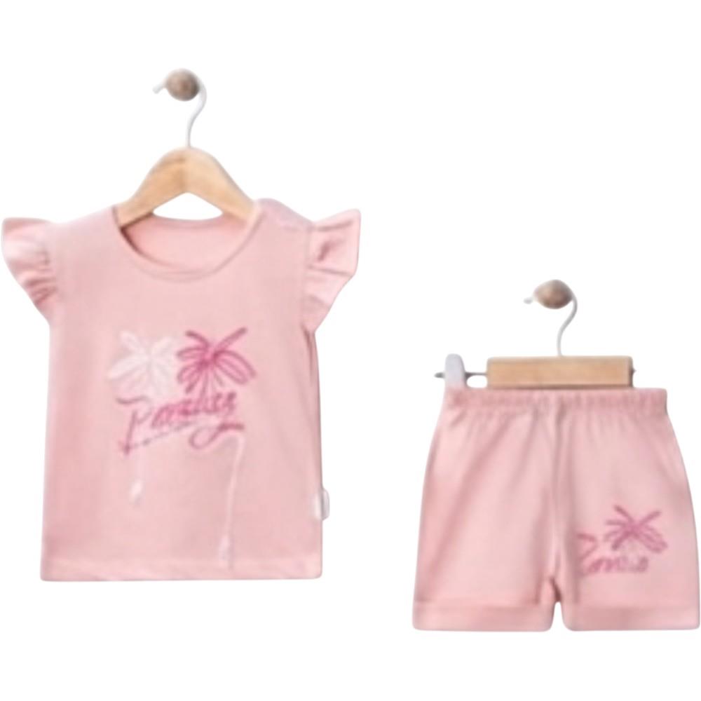 2645 wholesale children's summer two-piece suits of T-shirts and shorts for girls aged 9/24 months