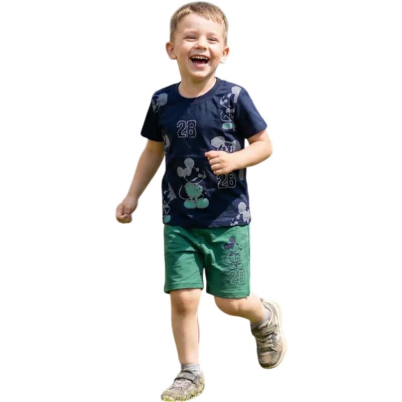 80105 Оптовая продажа летнего комплекта одежды из двух предметов для мальчиков 2-9 лет, включающего футболку и шорты