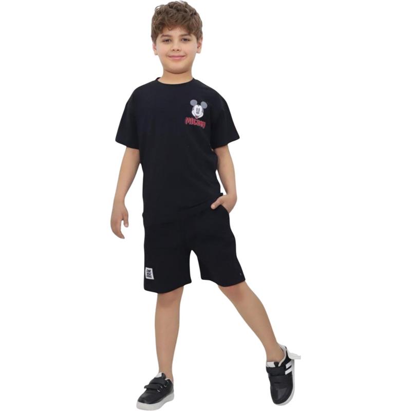 80605 toptan 3-10 yaş arası erkek çocuklar için yazlık tişört ve şort ikili takım