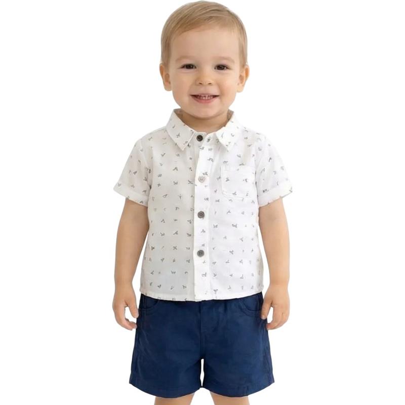 8150 wholesale two-piece summer shirt and shorts set for boys aged 1-4 years