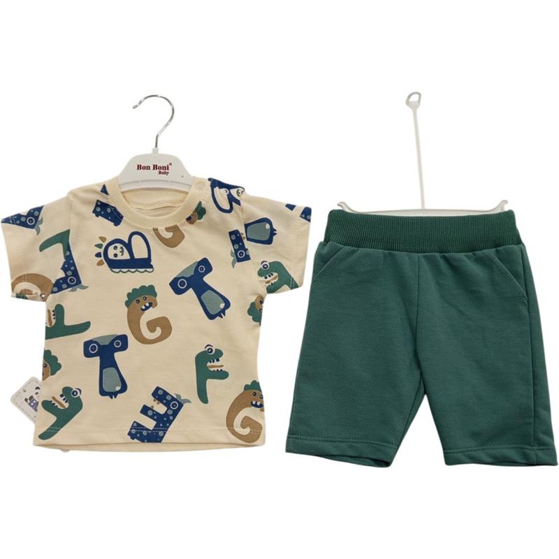 2616 wholesale children's summer T-shirts with letter print and shorts for infants 6/18 months