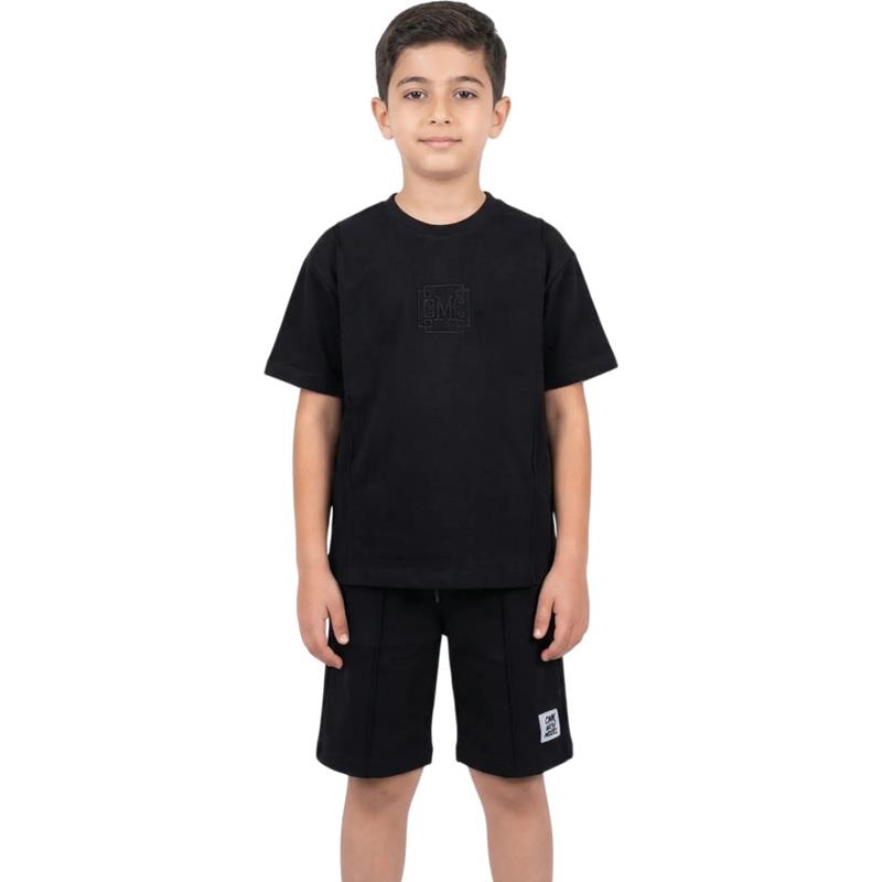 80710 Оптовая продажа летних комплектов одежды из двух частей для мальчиков 11-15 лет, включающих футболку и шорты.