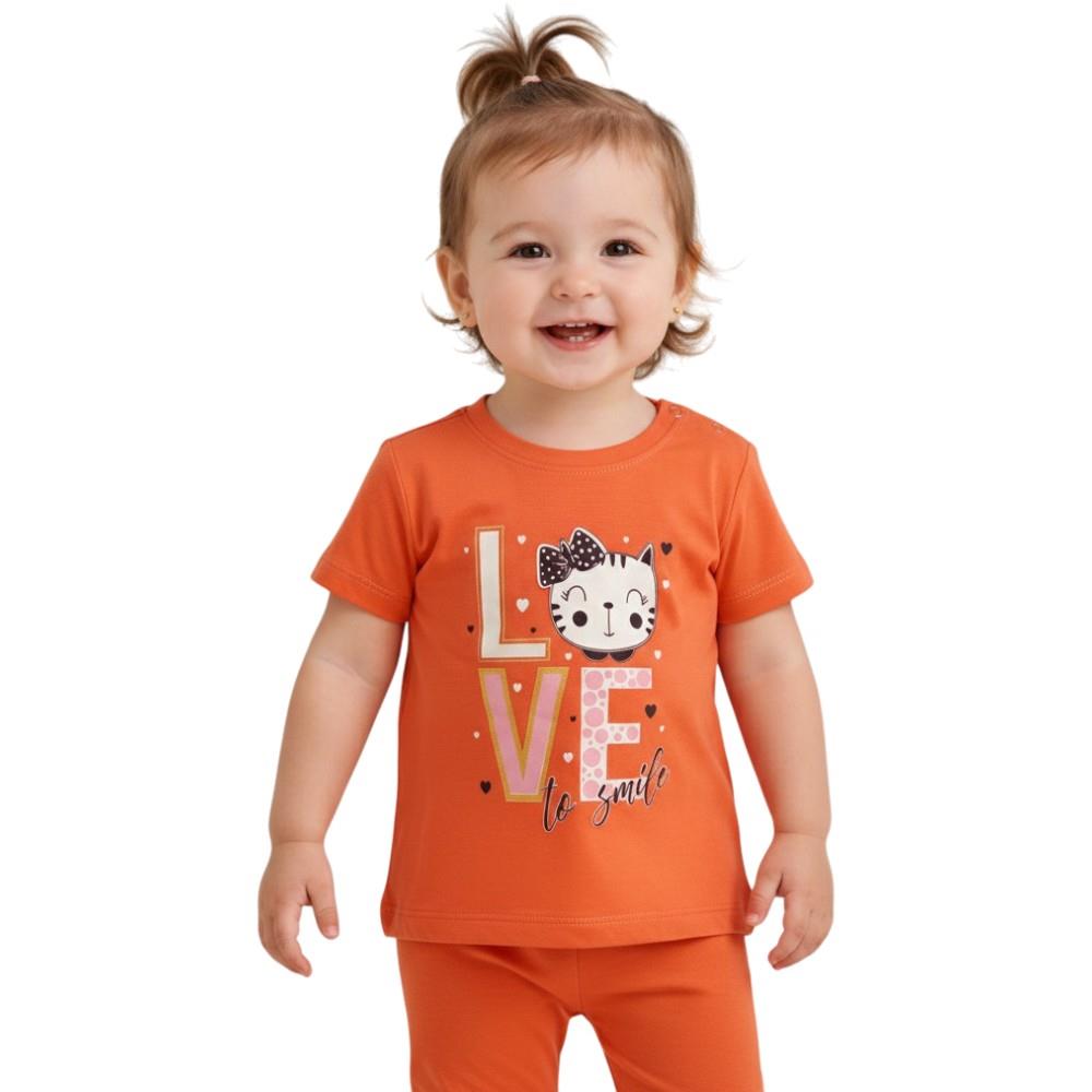 Wholesale cotton two-piece sets consisting of a t-shirt and shorts for 6-9-12-18 month old boys and girls.