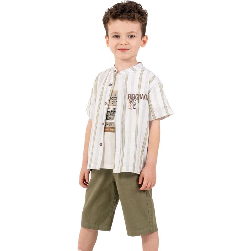 26619 toptan 2-5 yaş arası erkek çocuklar için yazlık üç parçalı takım elbise