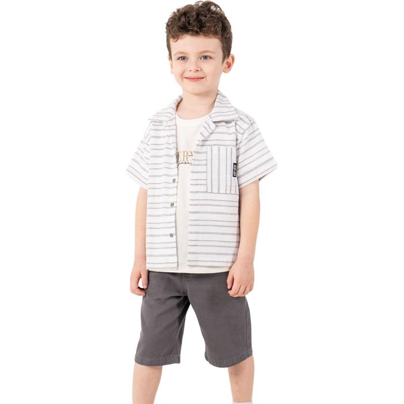 26617 toptan 2-5 yaş arası erkek çocuklar için yazlık üç parçalı takım elbise