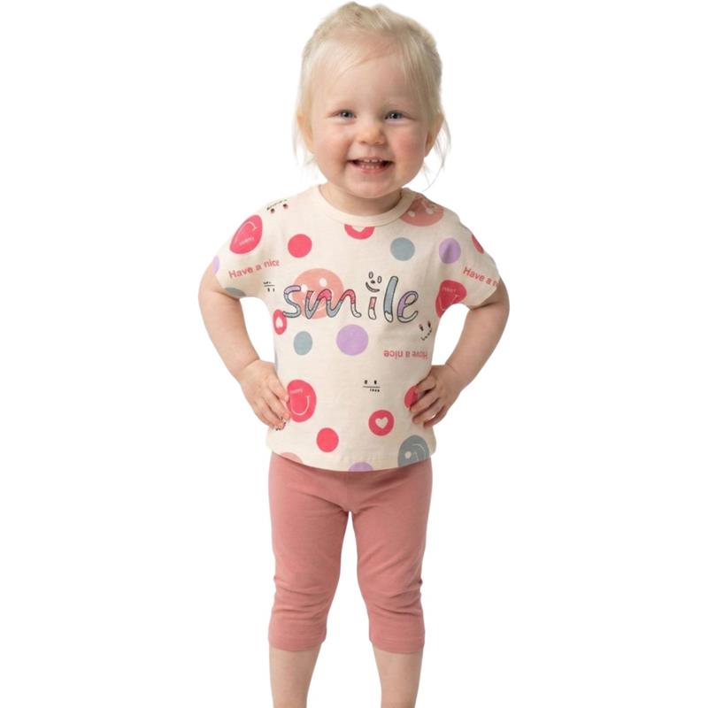 2630 wholesale two-piece summer set of leggings and t-shirt for girls aged 6-18 months