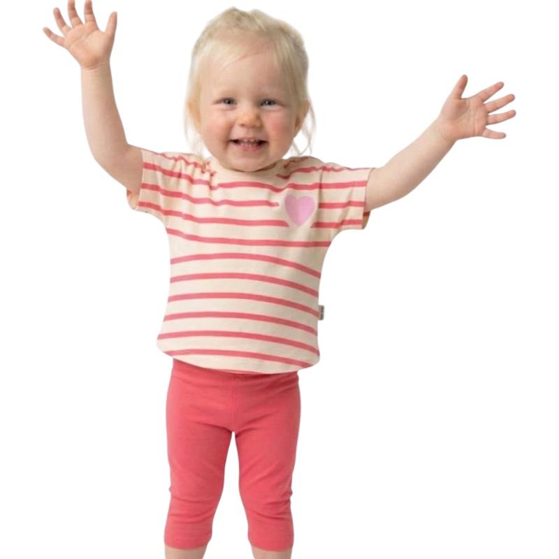 2634 toptan 6-18 aylık kız çocuklar için taytlı tişörtlü yazlık iki parçalı takım