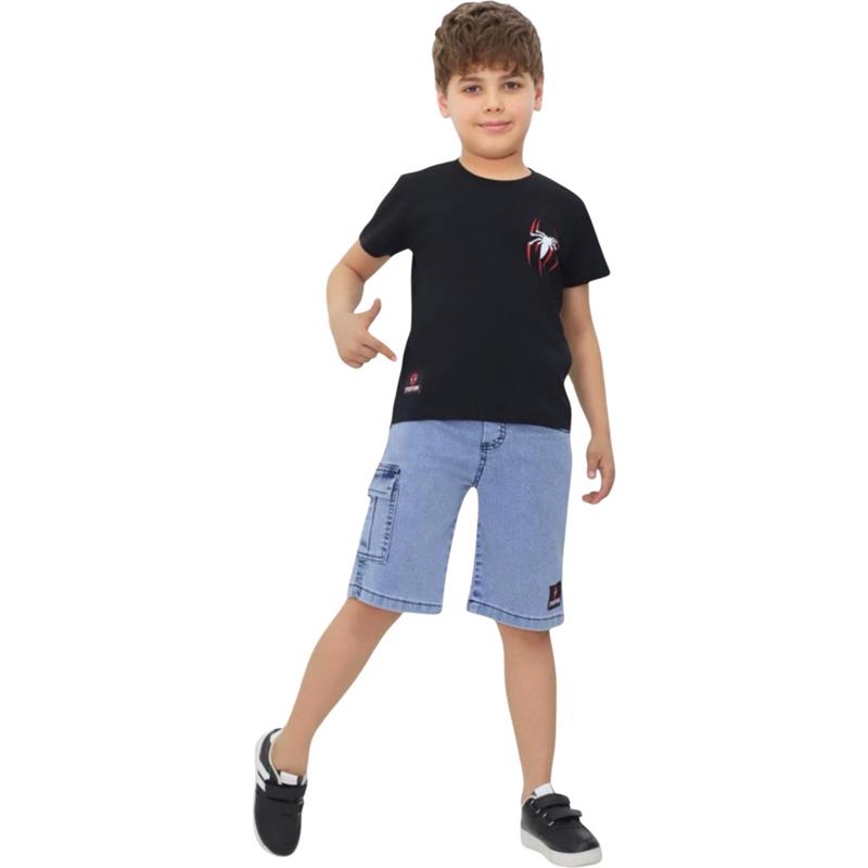 80520 Toptan 3-10 yaş arası erkek çocuklar için tişört ve şortlu yazlık iki parçalı takımlar 