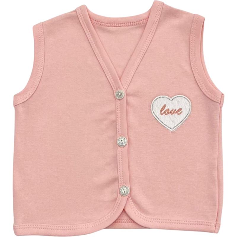 6-24 aylık bebekler için toptan çocuk kalp nakışlı yelekler