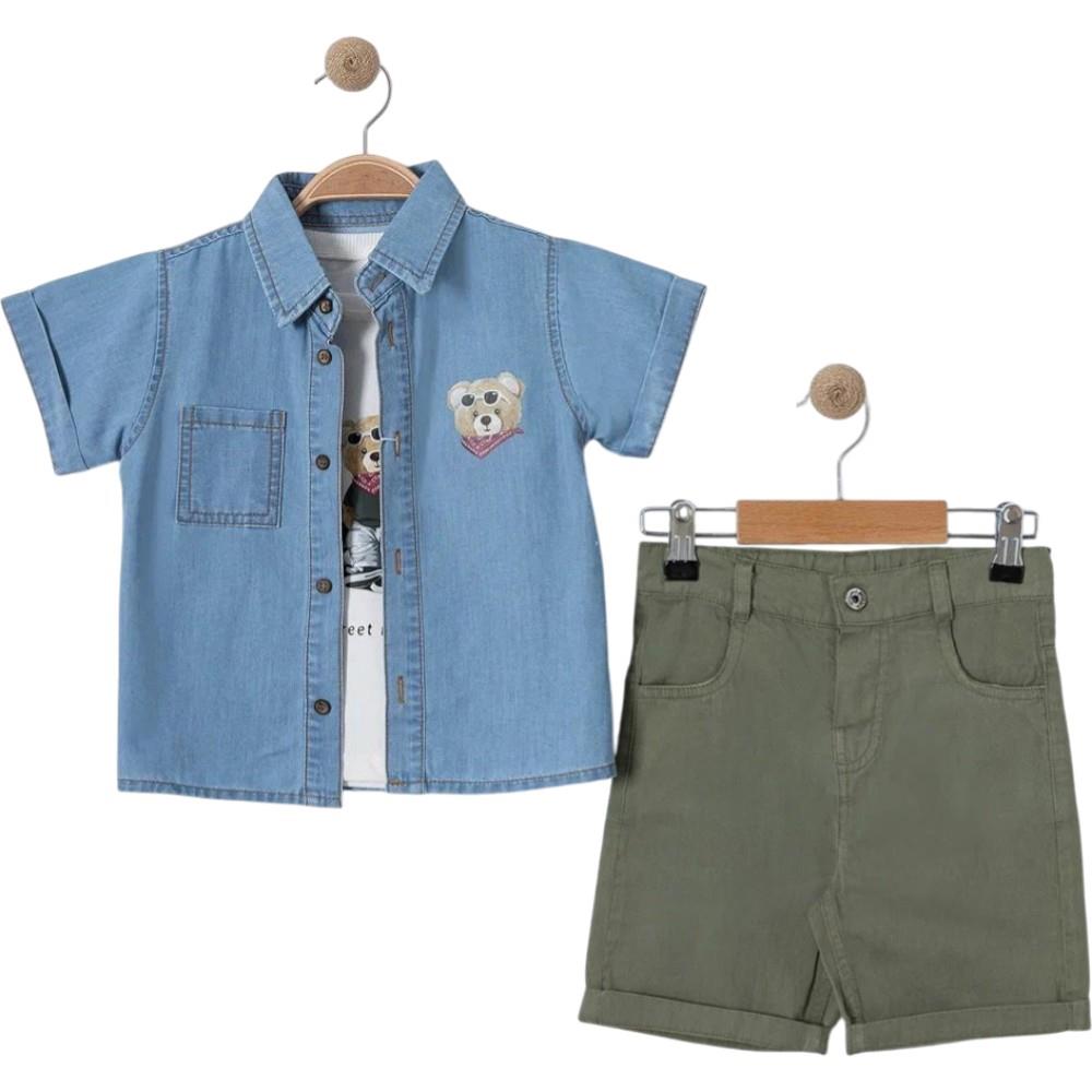 6317 wholesale children's summer three-piece suits, shirts, T-shirts with shorts for boys 9/24 months