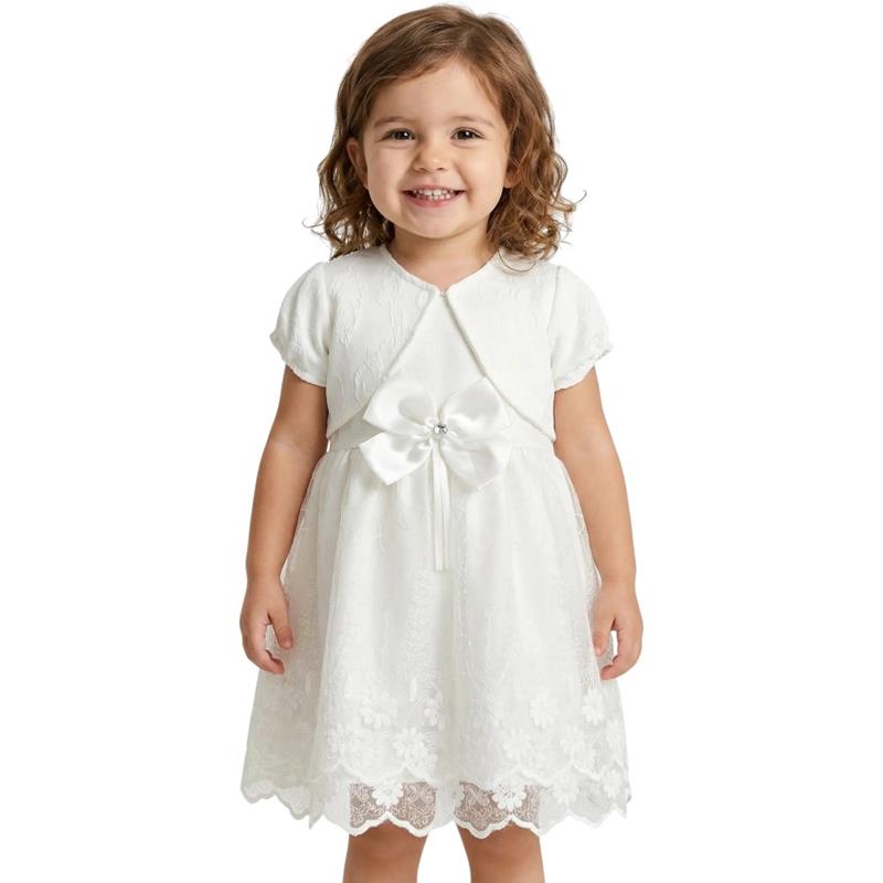 103 toptan 9-18 aylık kız çocuklar için bolerolu yazlık şık elbise