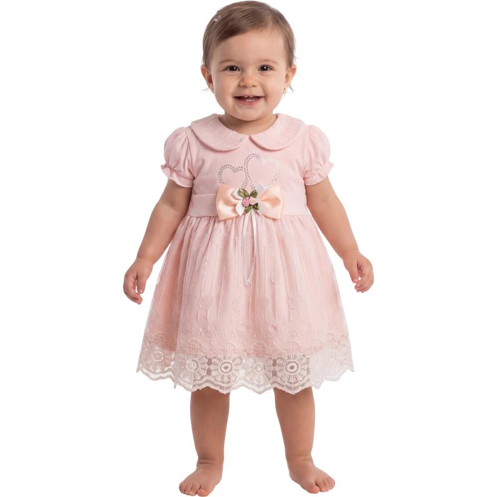 107 toptan 9-18 aylık kız çocuklar için yazlık şık yakalı elbiseler