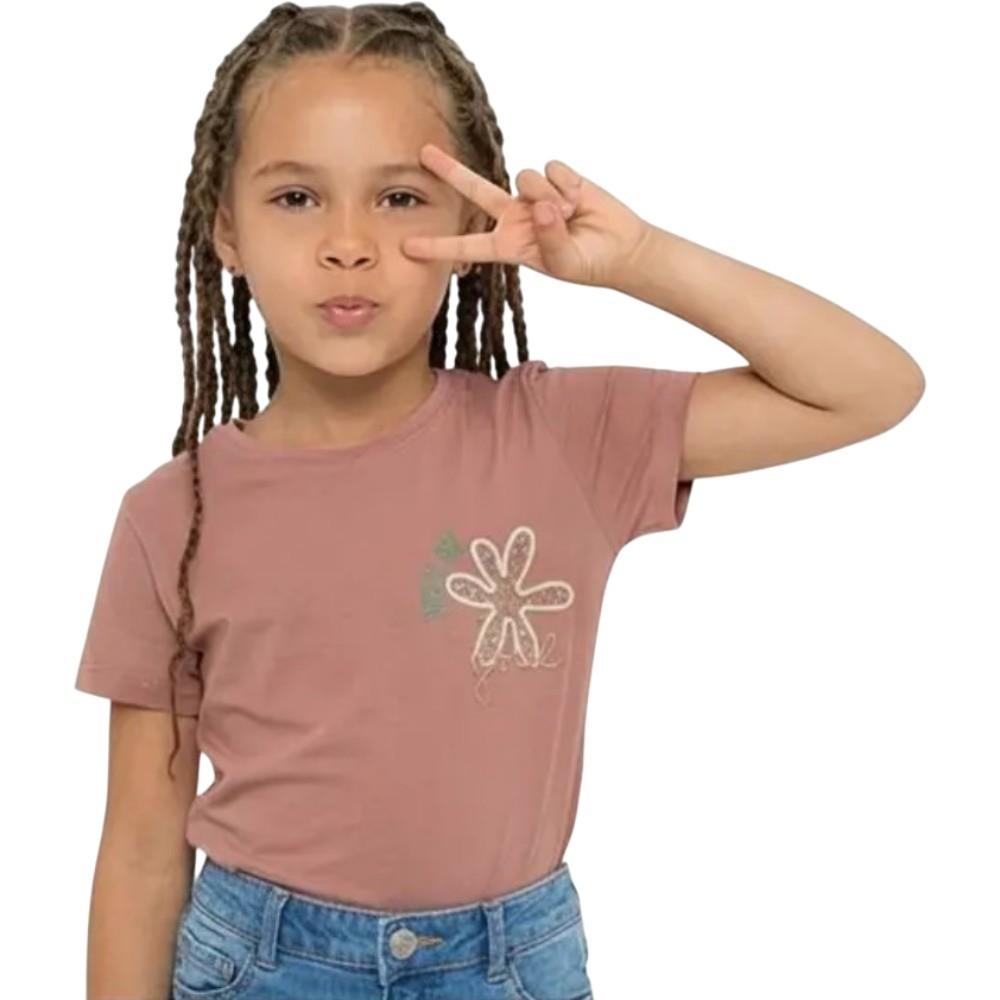 10113 wholesale children's summer T-shirts with floral embroidery for girls aged 13/16 years