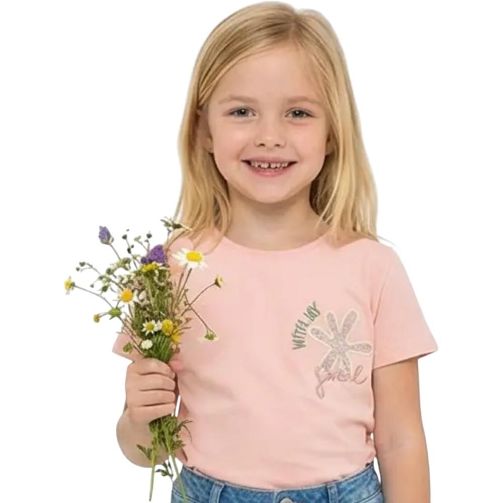 10113 wholesale children's summer T-shirts with floral embroidery for girls aged 13/16 years