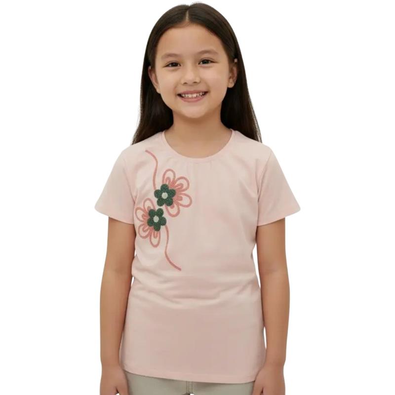 10114 Wholesale summer t-shirts with floral embroidery for girls aged 13-16