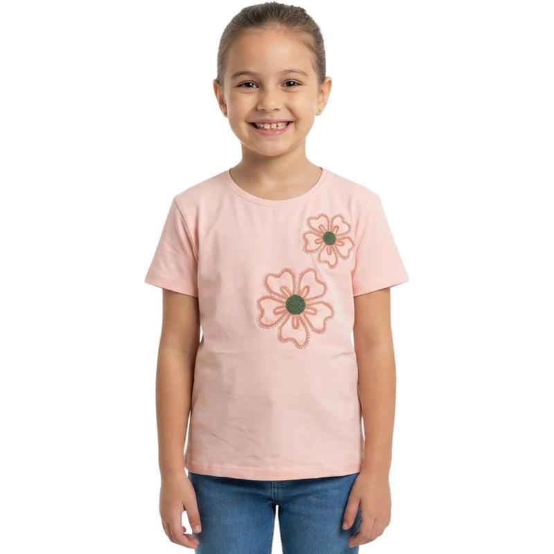 10119 Wholesale summer t-shirts with floral embroidery for girls aged 13-16