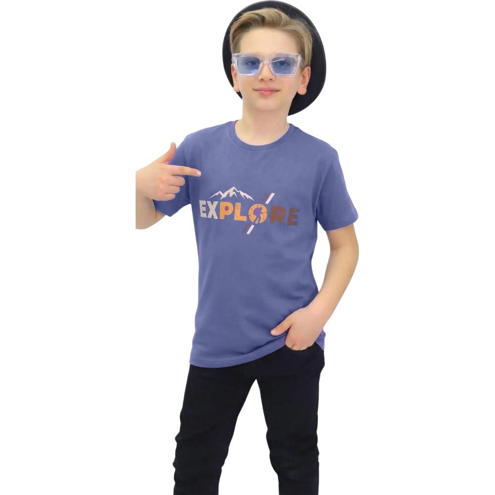 1007 wholesale EXPLORE printed summer t-shirts for boys aged 13-17