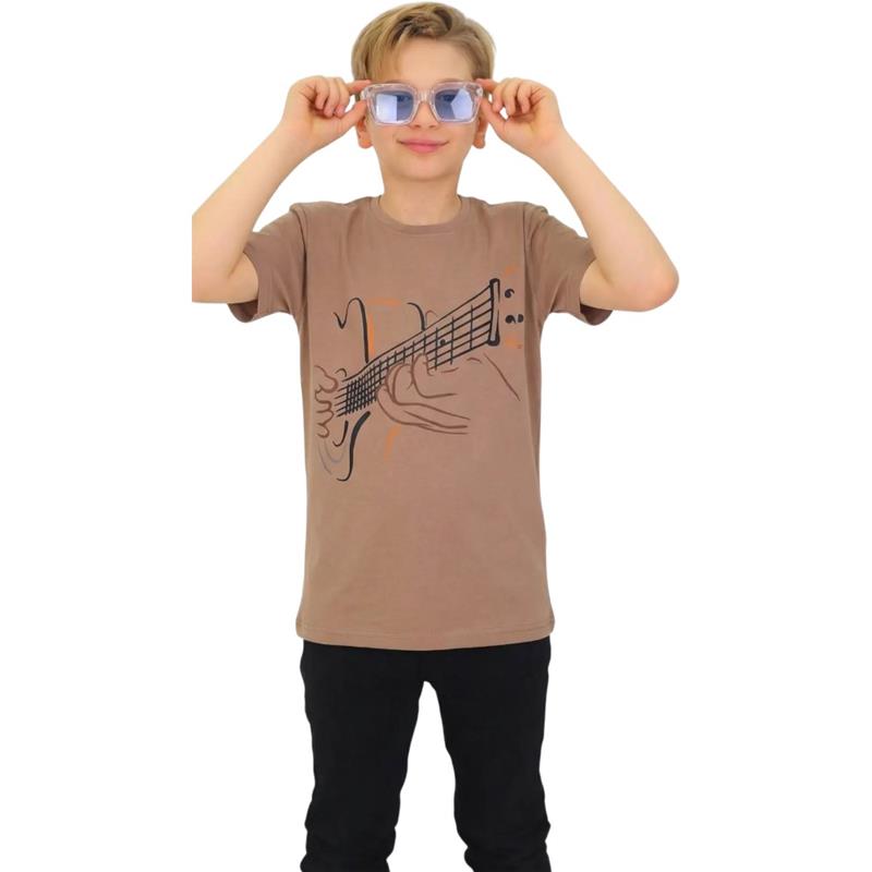 1001 toptan 13-17 yaş arası erkek çocuklar için GİTAR baskılı yazlık tişörtler 