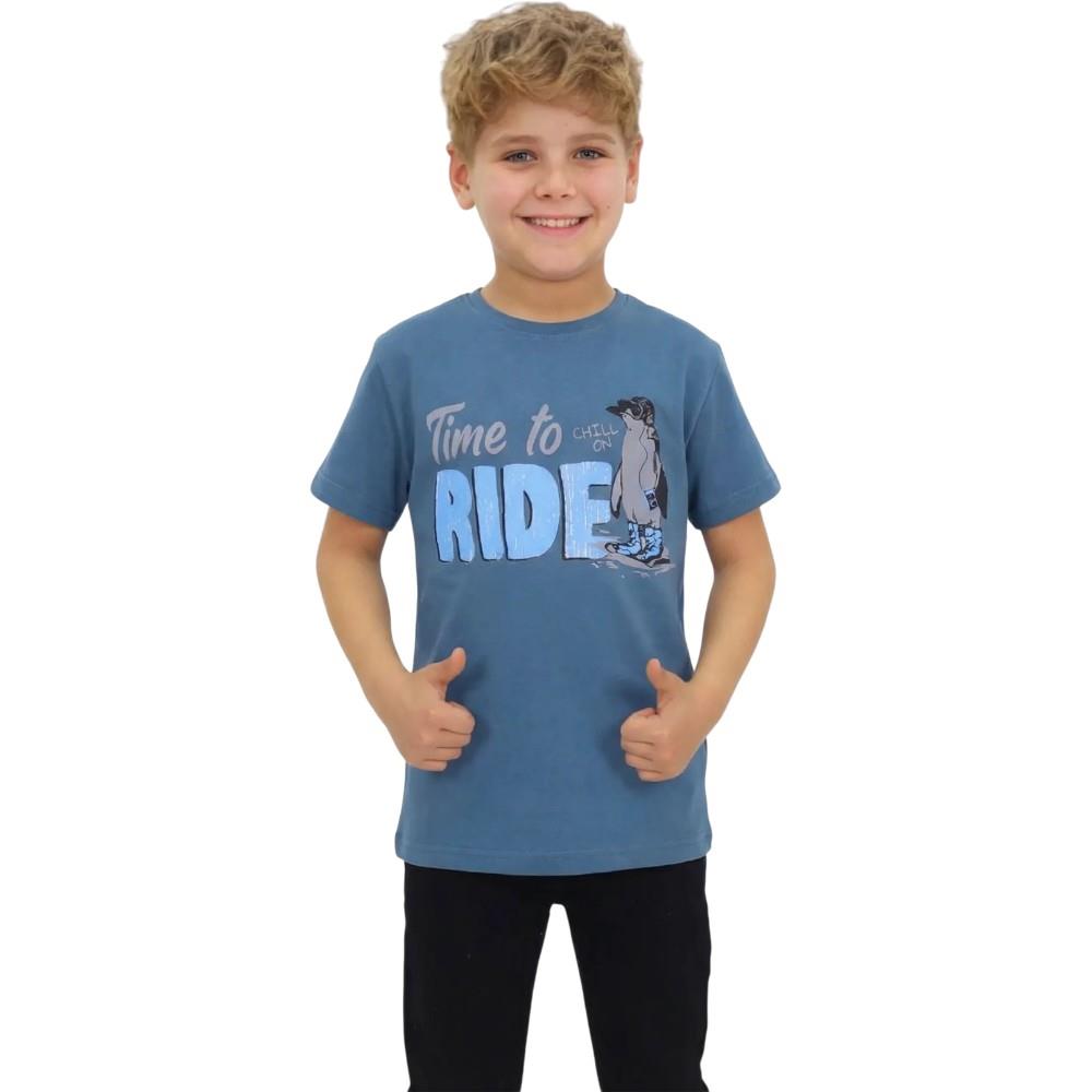 2001 Wholesale of summer T-shirts with RIDE print for boys aged 8-12 years