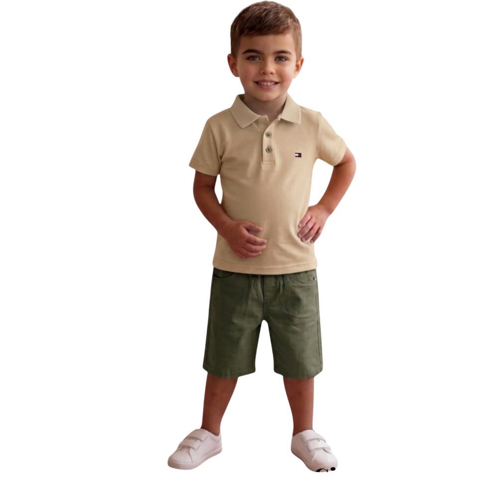3005 Оптовый летний комплект из двух предметов из футболки с поло воротником и с шортами для мальчиков на 2-5 лет
