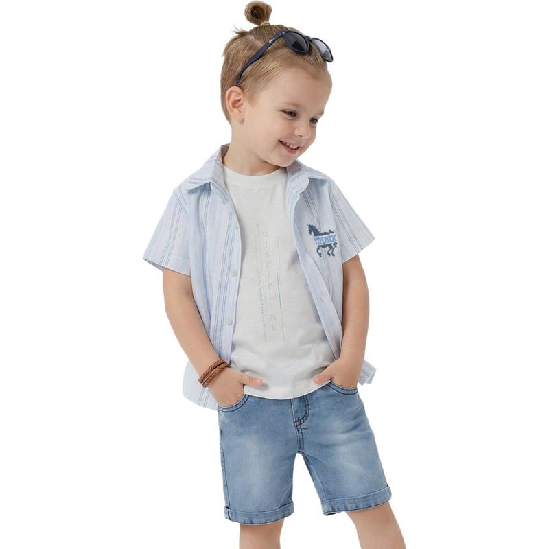 26771 Wholesale children's summer three-piece suits, shirts, T-shirts with denim shorts for boys 1/4 years old