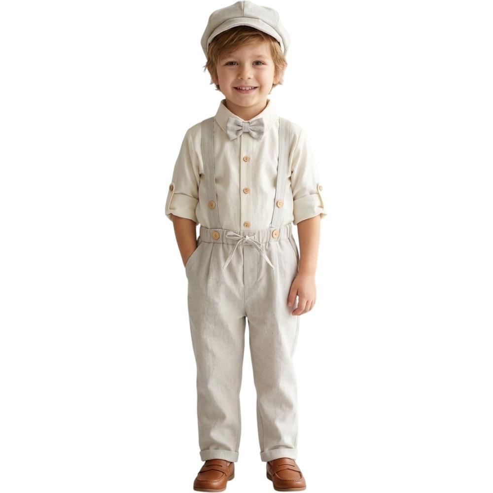 7077 wholesale children's summer two-piece suits with a hat for boys 1/4 years old