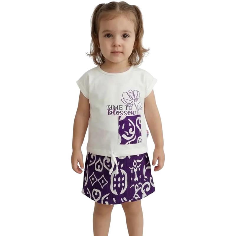 8112 wholesale children's summer T-shirts with skirts for girls 3/6 years old