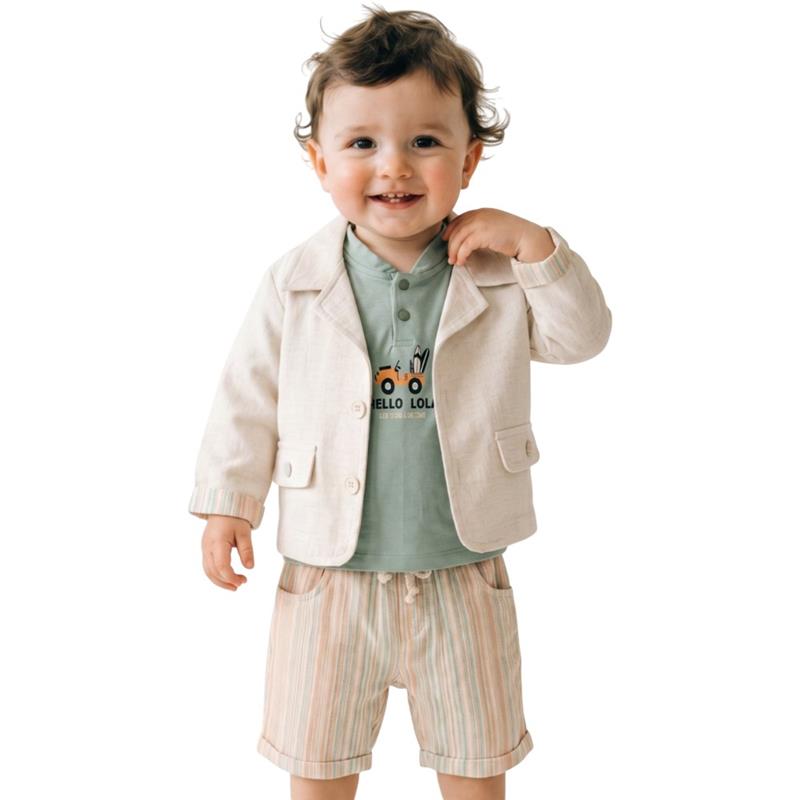 7083 wholesale children's summer three-piece suits for boys 1/4 years old