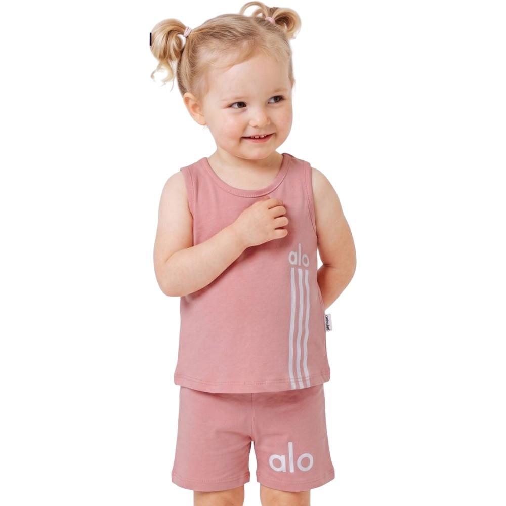 26185 wholesale children's summer T-shirts with shorts for girls 9/24 months