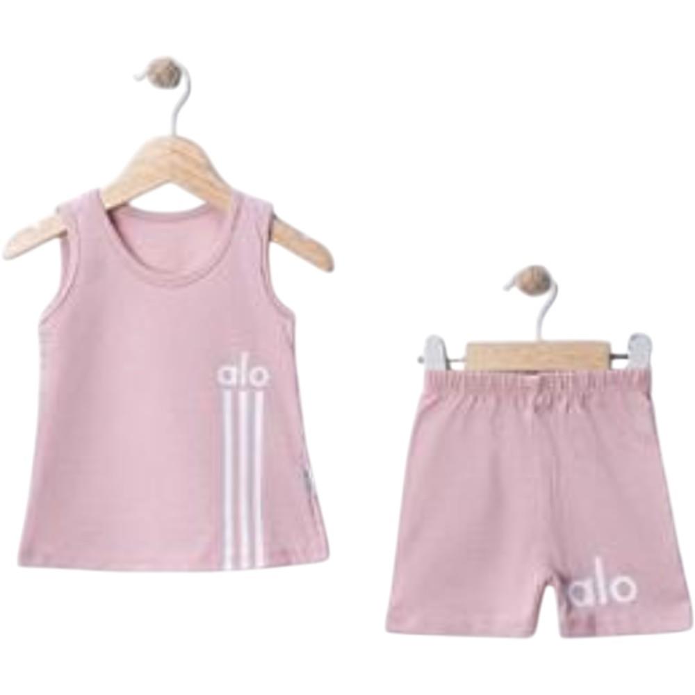 26185 wholesale children's summer T-shirts with shorts for girls 9/24 months