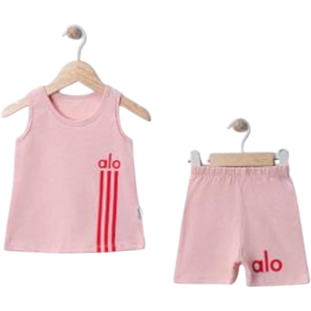 26185 wholesale children's summer T-shirts with shorts for girls 9/24 months