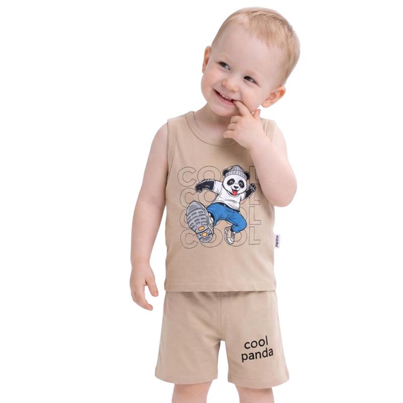 26170 Wholesale 9-24 month old boys' summer COOL PANDA print two-piece set: tank top and shorts.