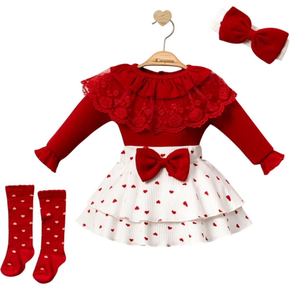 1074 wholesale children's dresses with socks and hair bandana for babies 3-6-9 months