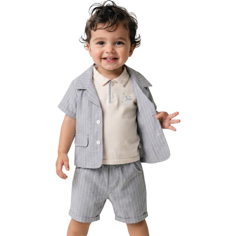 0565 Wholesale Summer Three-Piece Suit for 1-4 Year Old Boys