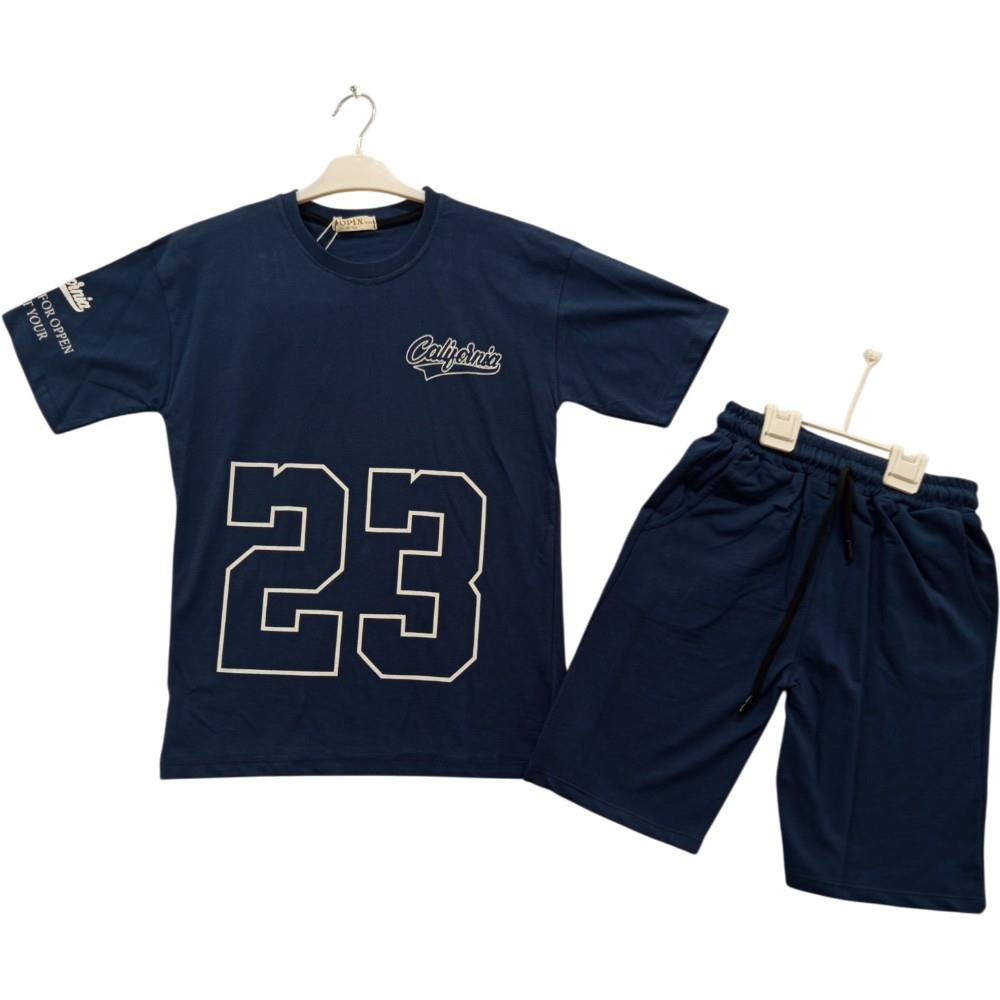 107 wholesale summer two-piece set for boys aged 7-10 years, including 23 printed t-shirts and shorts.