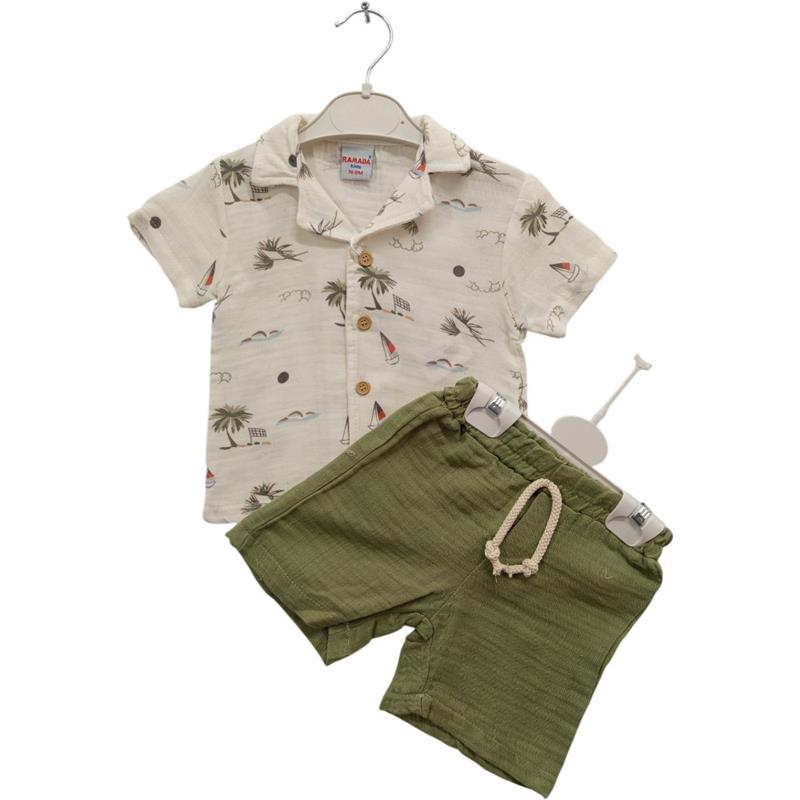 3045 wholesale children's summer shirts with shorts for boys 6/18 months