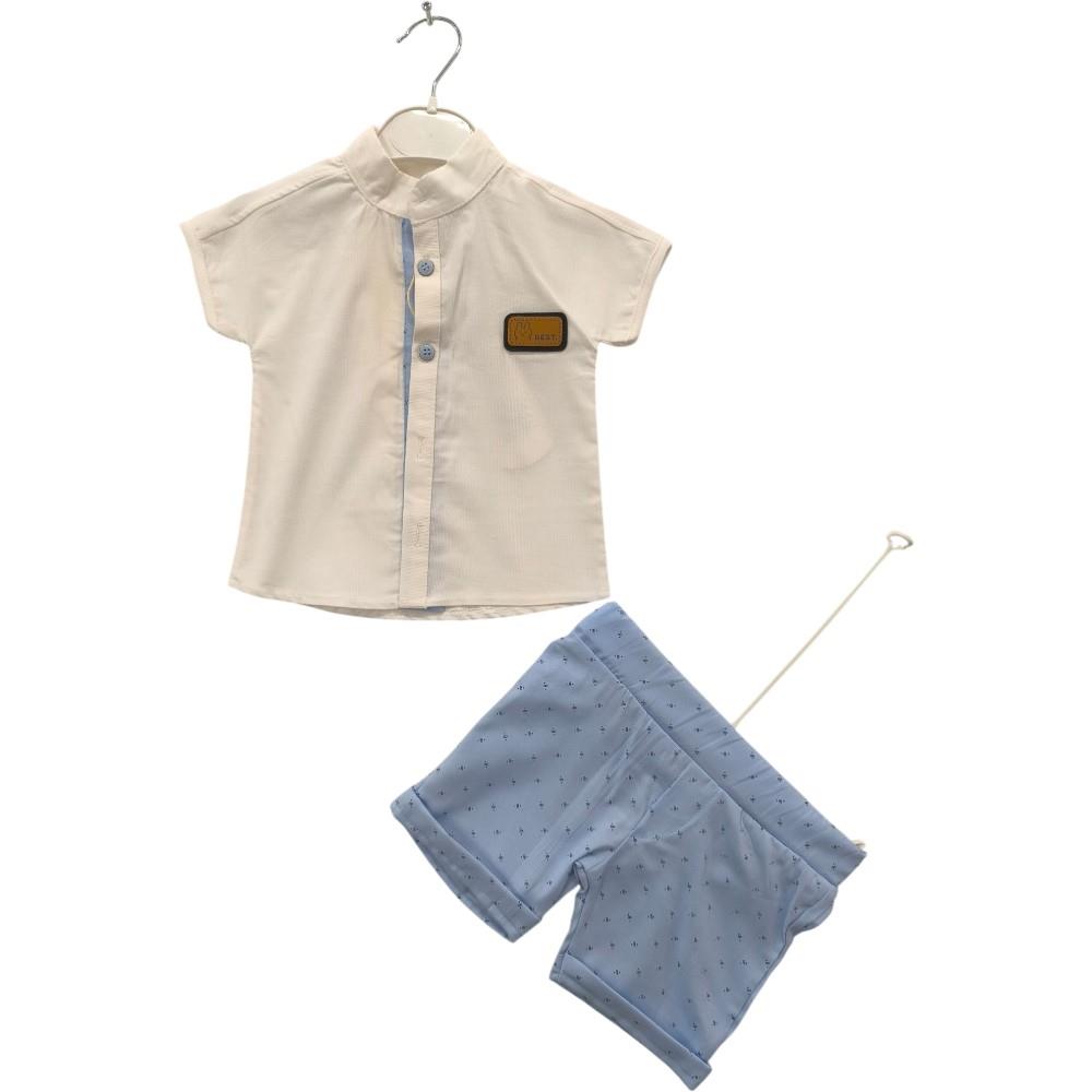 wholesale children's summer shirts with shorts for boys 6/18 months