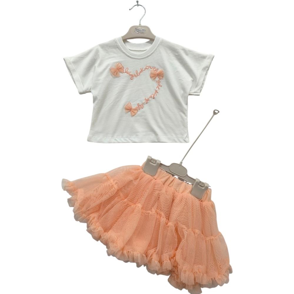 4209 Wholesale children's summer suits, summer sweaters with skirts for girls 2-5 years old