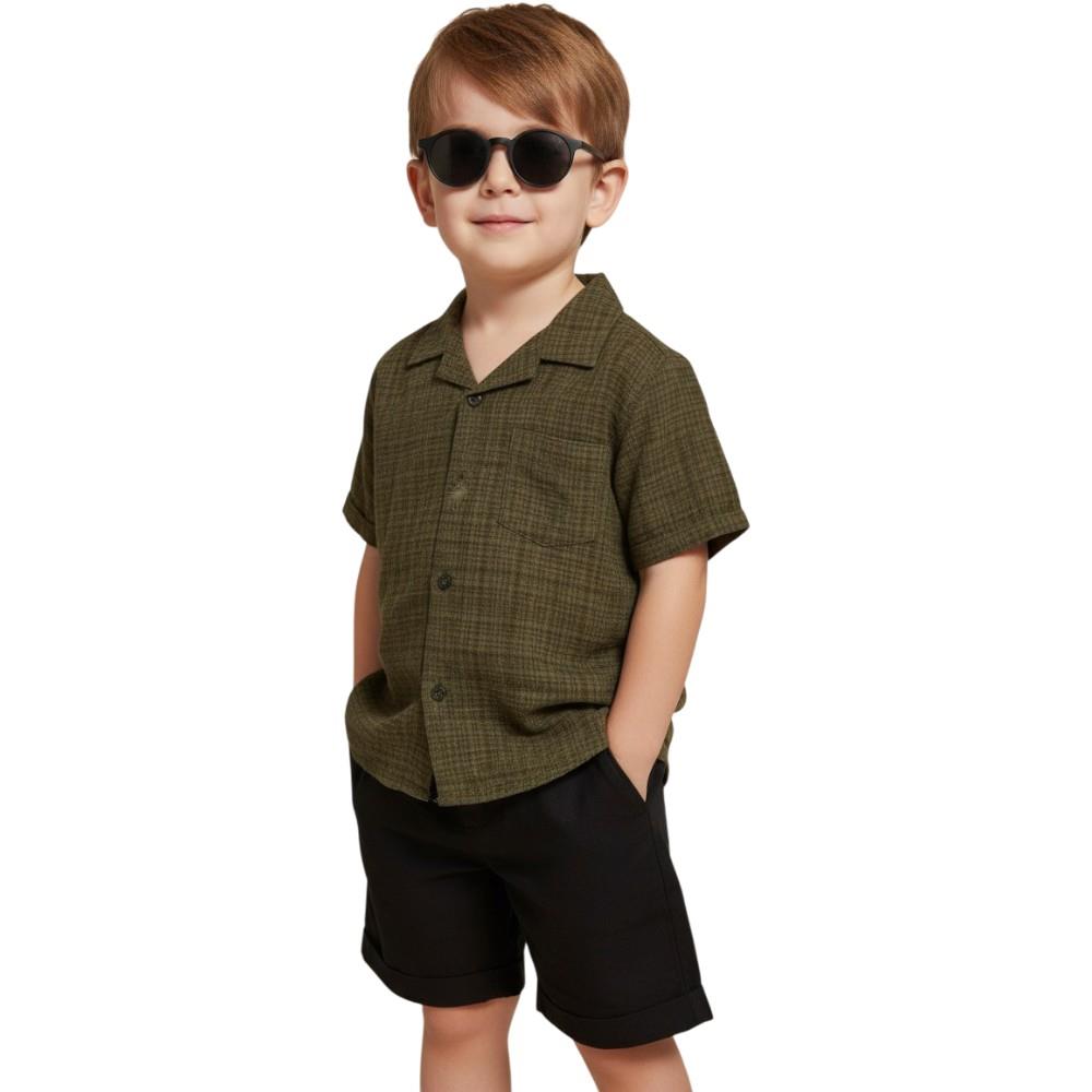 Wholesale children's summer two-piece suits consisting of shirts and shorts for boys aged 6-10 years