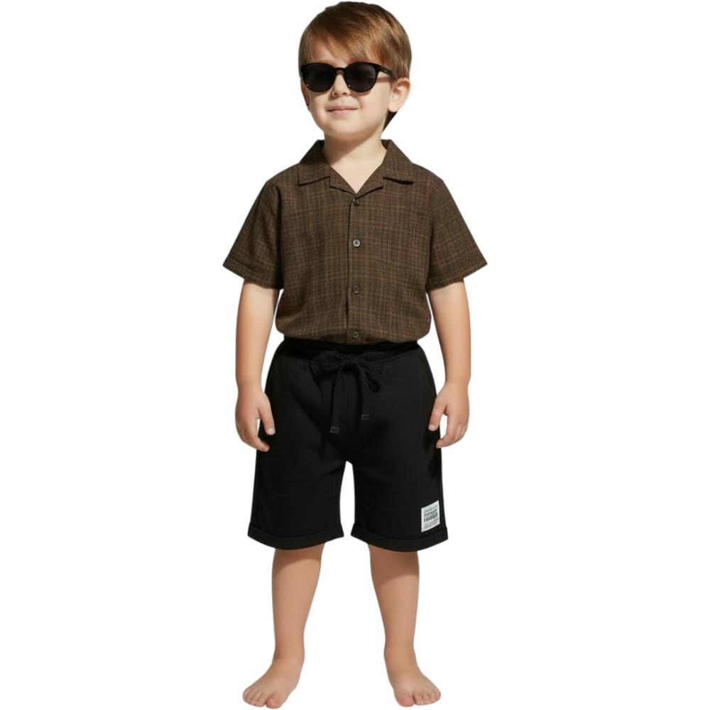 Wholesale children's summer two-piece suits consisting of shirts and shorts for boys aged 6-10 years