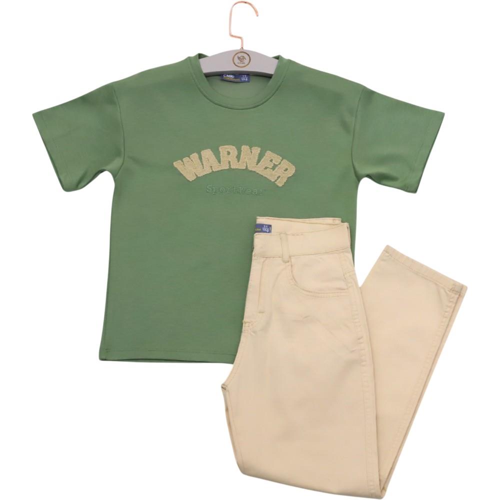 80740 Wholesale 11-15 year old boys' two-piece summer set including t-shirt and trousers