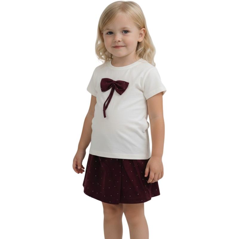 90115 Wholesale summer t-shirt and skirt/shorts two-piece set for girls aged 3-7 years
