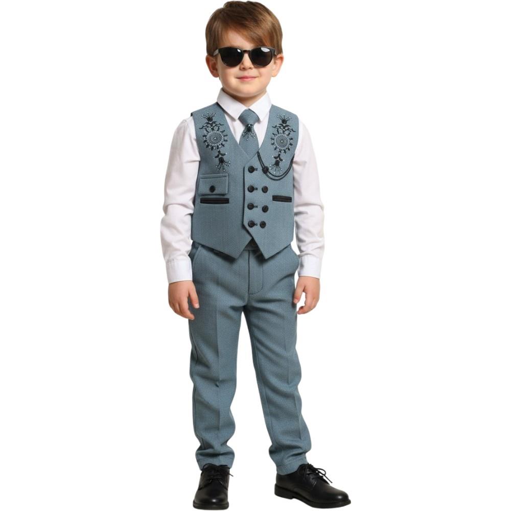 Wholesale smart 4-piece children's suits for boys aged 5-8 years