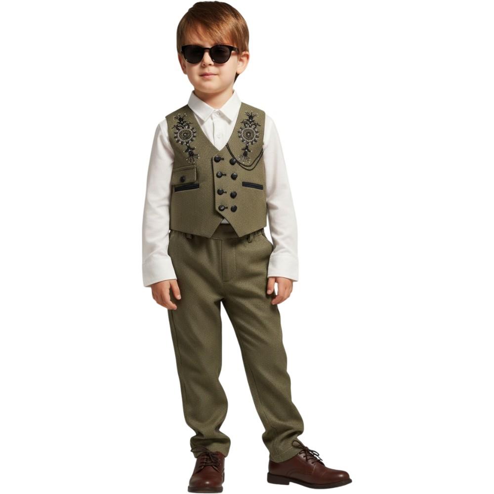 Wholesale smart 4-piece children's suits for boys aged 5-8 years