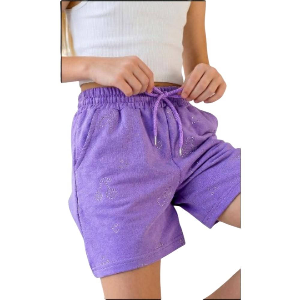 2108-2 wholesale children's summer knitted shorts for girls aged 9-12 years