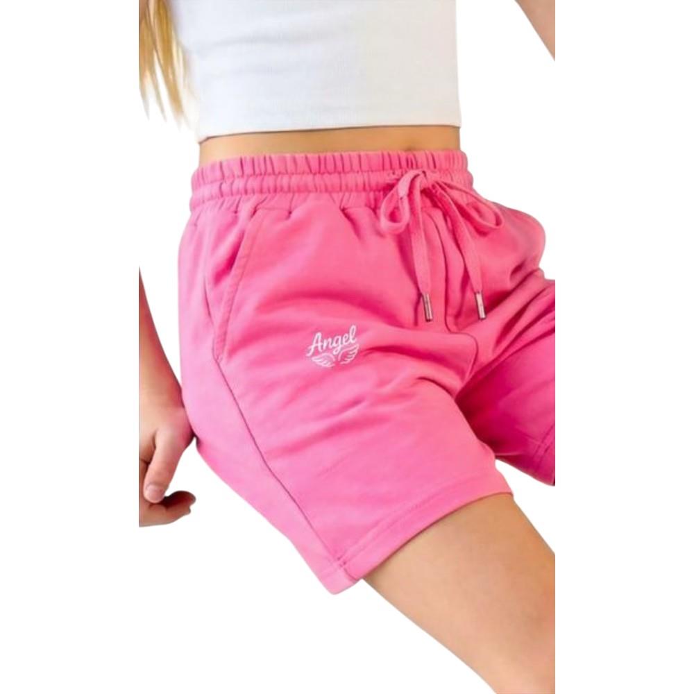 2100-2 Wholesale summer ANGEL printed cotton capri shorts for girls aged 9-12
